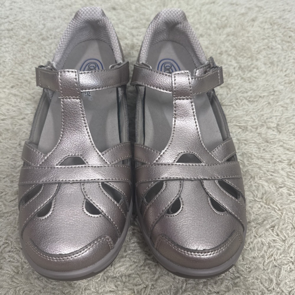 Orthofeet Juno Mary Jane Comfort Shoes 60802 In Pewter Women's 7.5W Orthopedic
